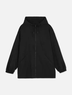 Parka Impermeable Ligera Con Capucha