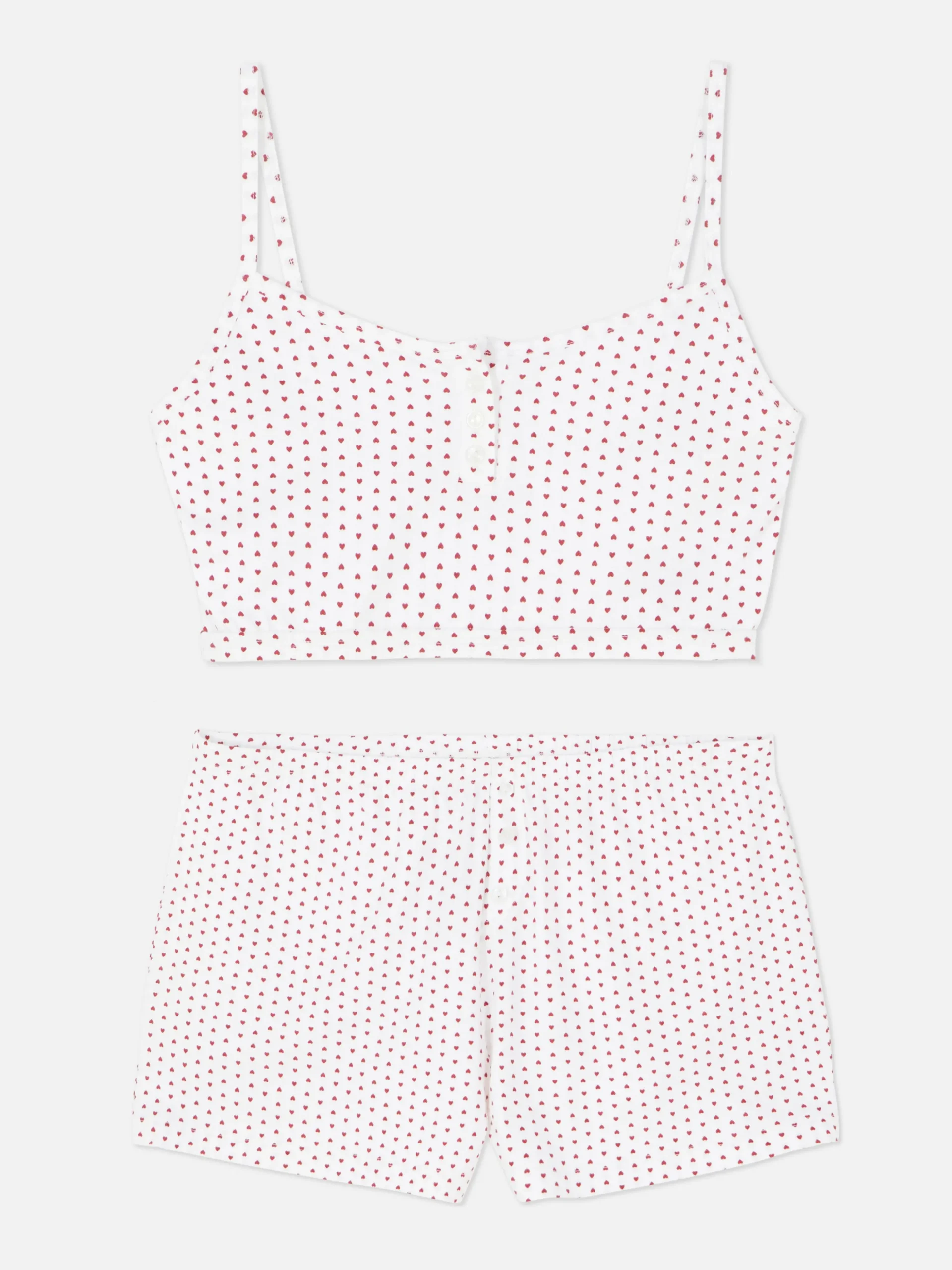 Pijama Con Top Corto De Tirantes Y Pantalones Cortos