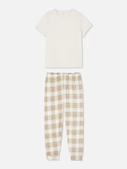 Pijama De Manga Corta De Tartán