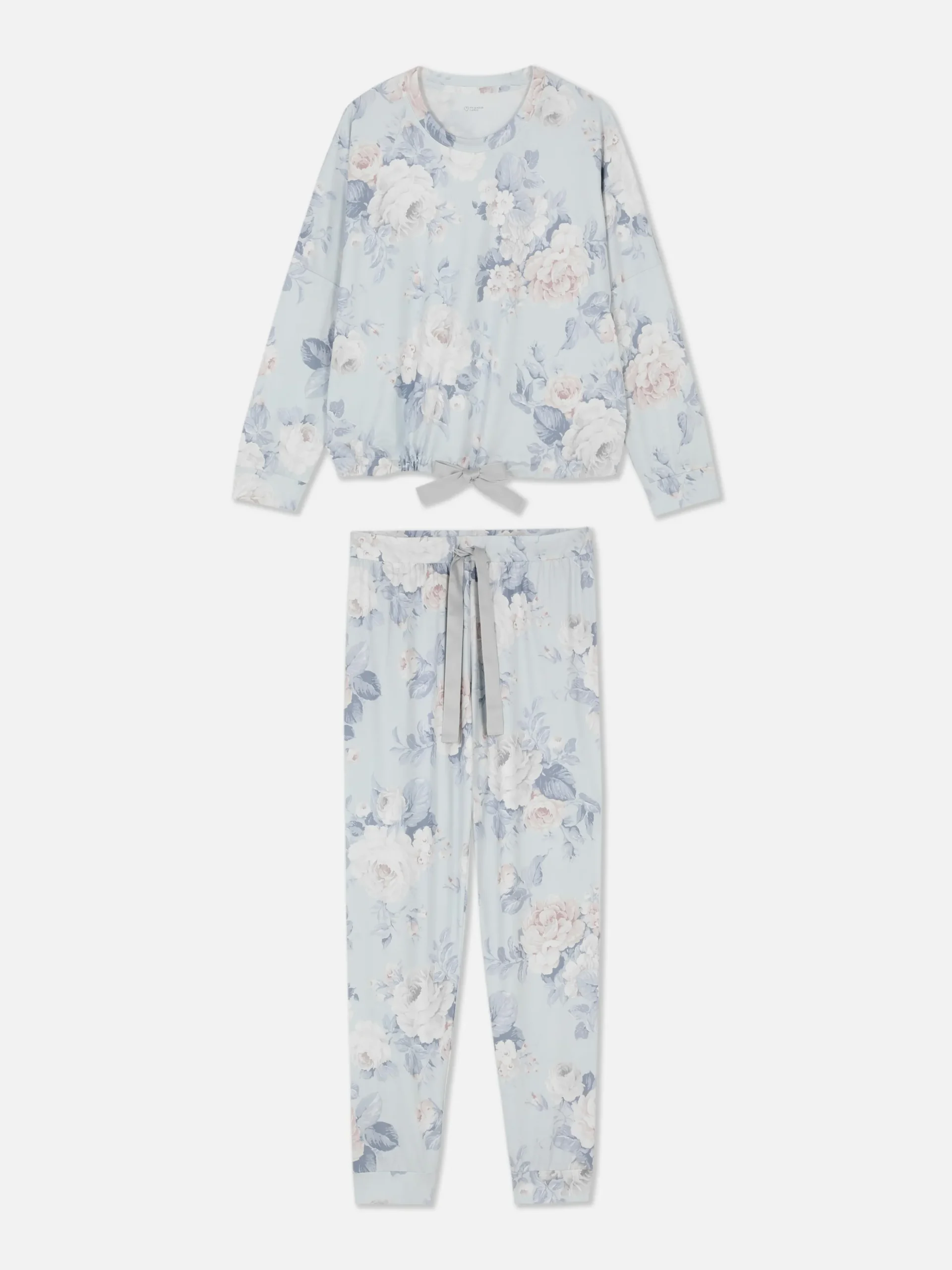 Pijama De Manga Larga Con Lazo Decorativo
