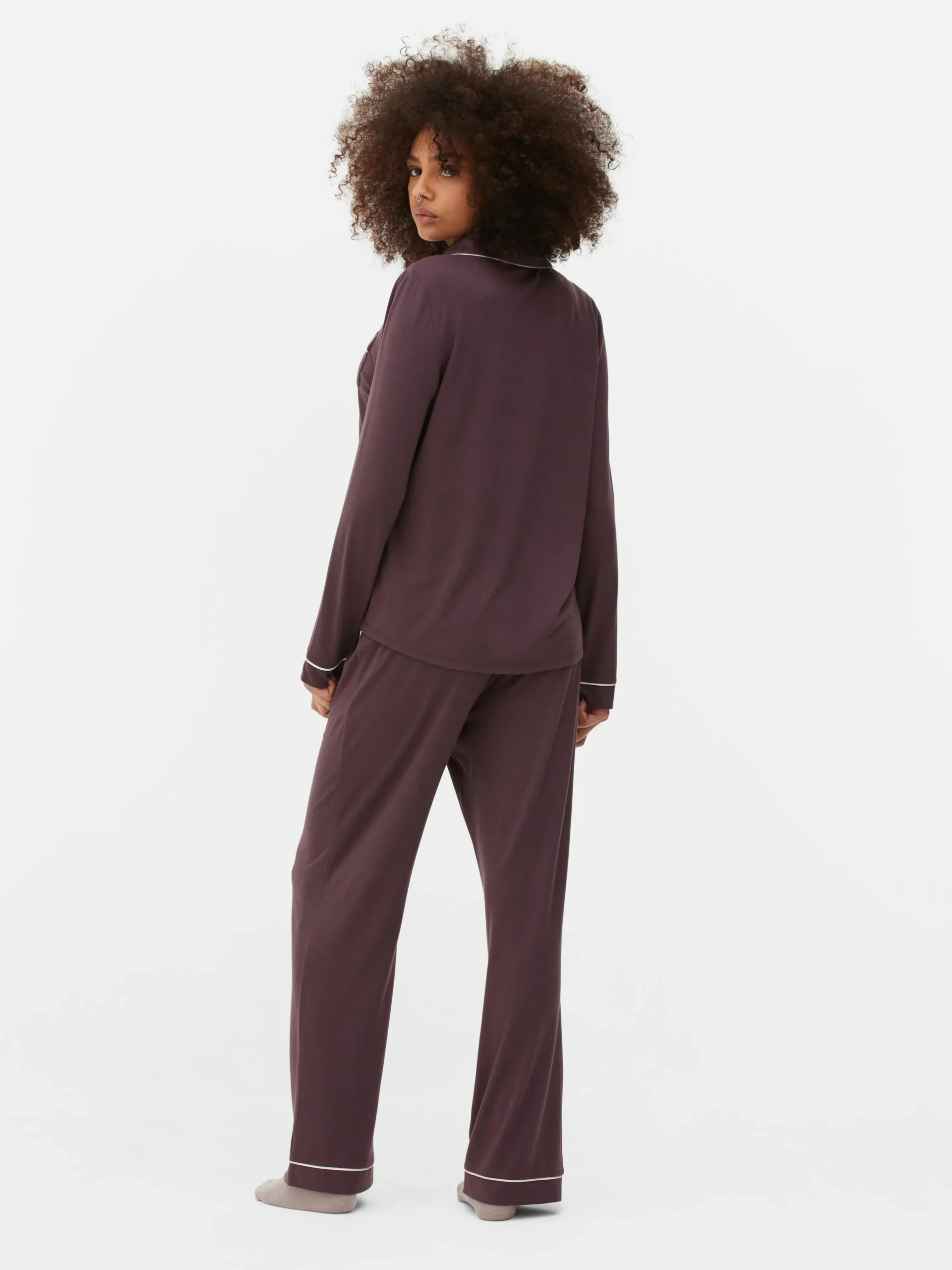 Pijama De Punto Y Manga Larga De Corte Masculino