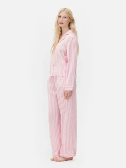 Pijama De Satén De Manga Larga