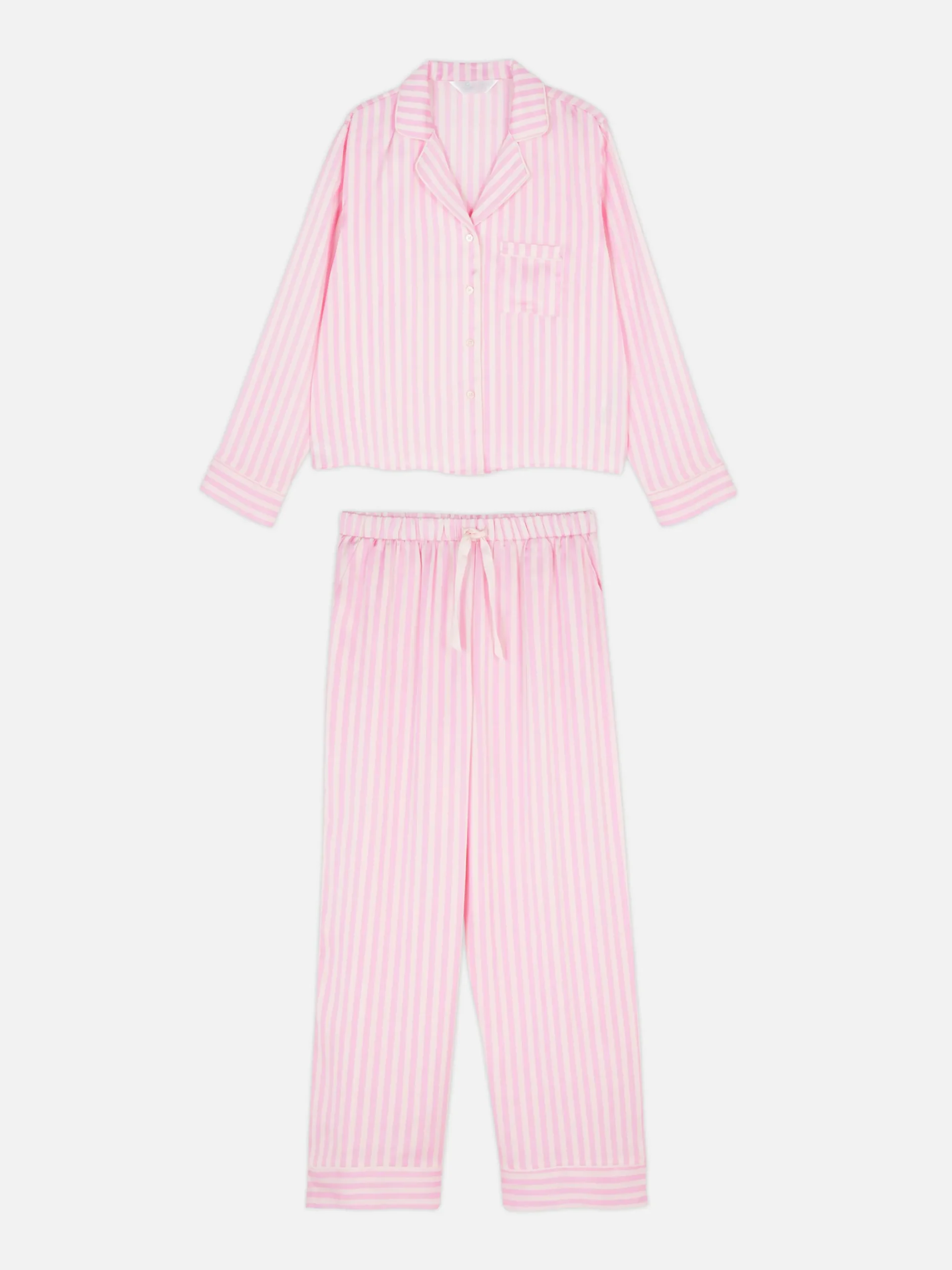 Pijama De Satén De Manga Larga
