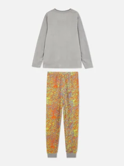 Pijama De Velvetón Con Calavera Y Pintura