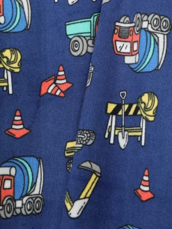 Pijama Largo De Velvetón Con Motivo De Construcción