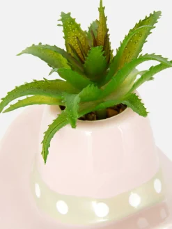 Planta Artificial En Maceta De Sombrero De Vaquero