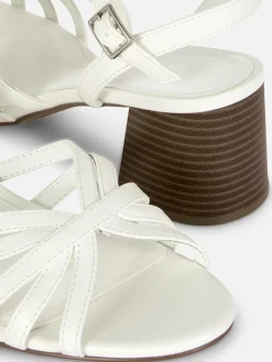Sandalias De Tacón Con Tiras Cruzadas