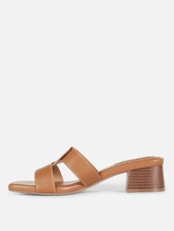 Sandalias De Tacón Con Tiras Unidas