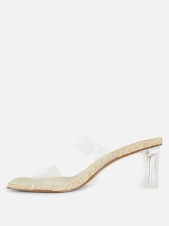 Sandalias De Tacón Transparente De Paula Echevarría