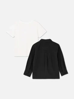 Set De Camisa De Manga Larga Y Camiseta