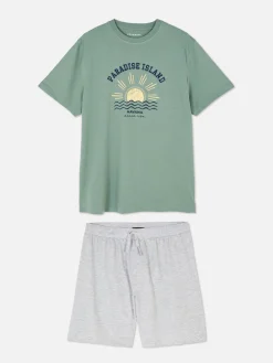 Set De Pijama De Pantalones Cortos Y Camiseta