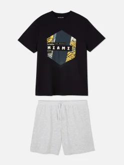 Set De Pijama De Pantalones Cortos Y Camiseta