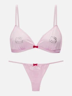 Set De Sujetador Y Tanga Con Strass De Hello Kitty
