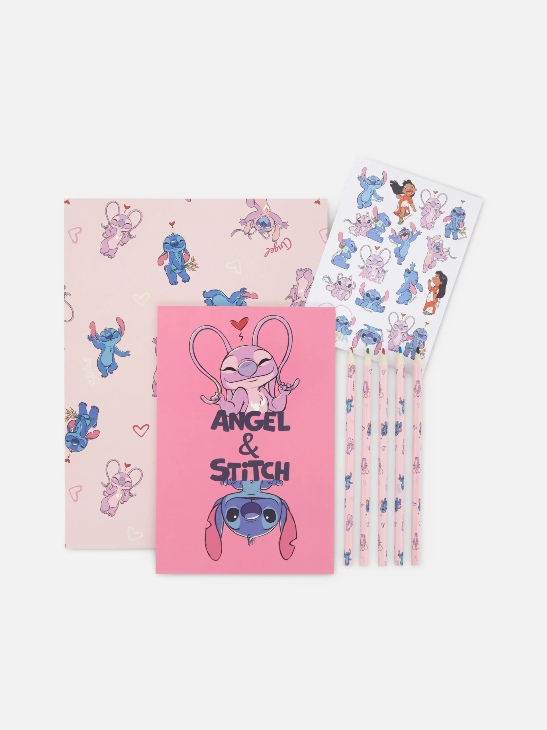 Set Para Colorear De Stitch Y Ángel De Disney