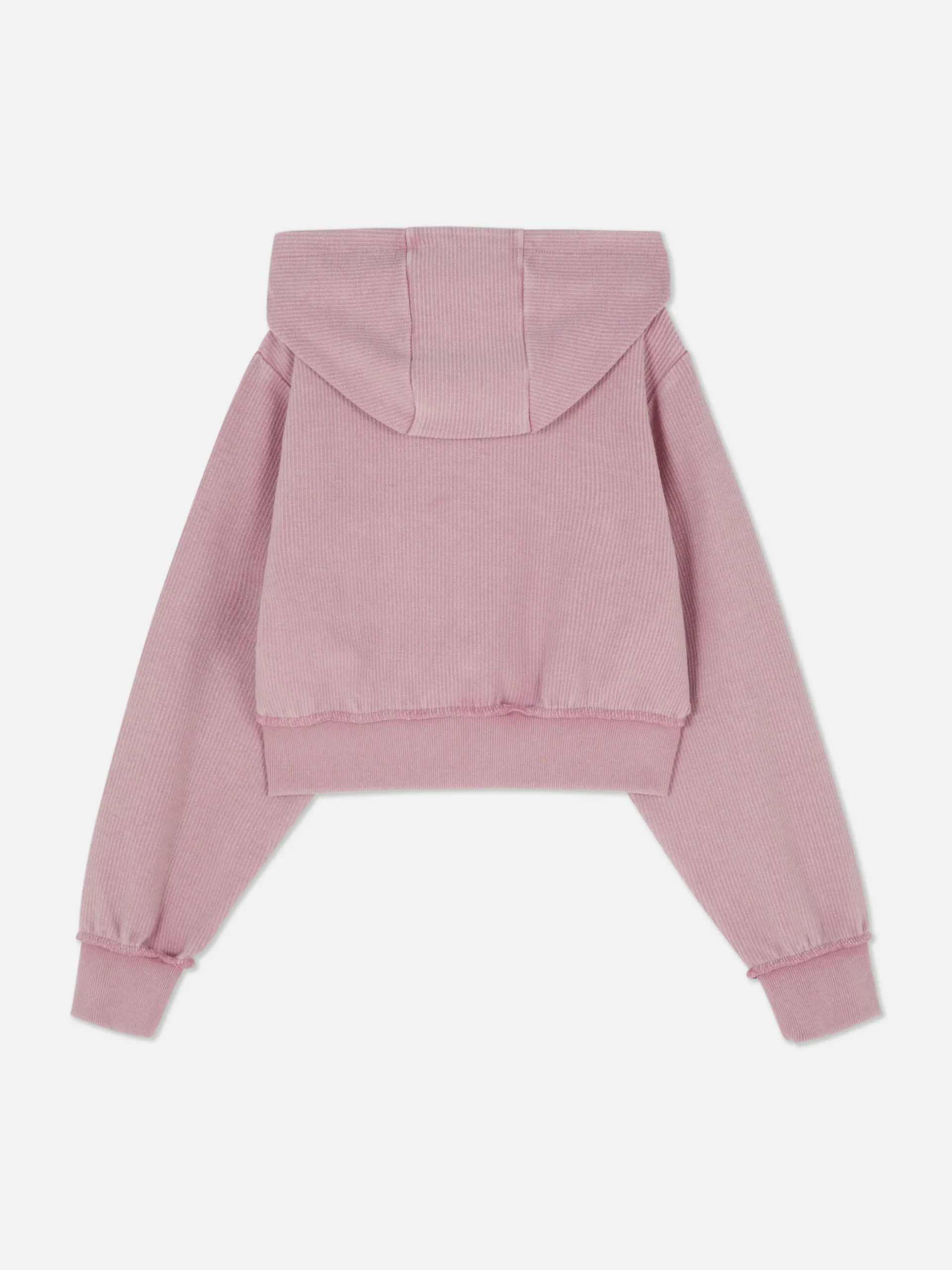 Sudadera Acanalada Con Capucha Y Cremallera
