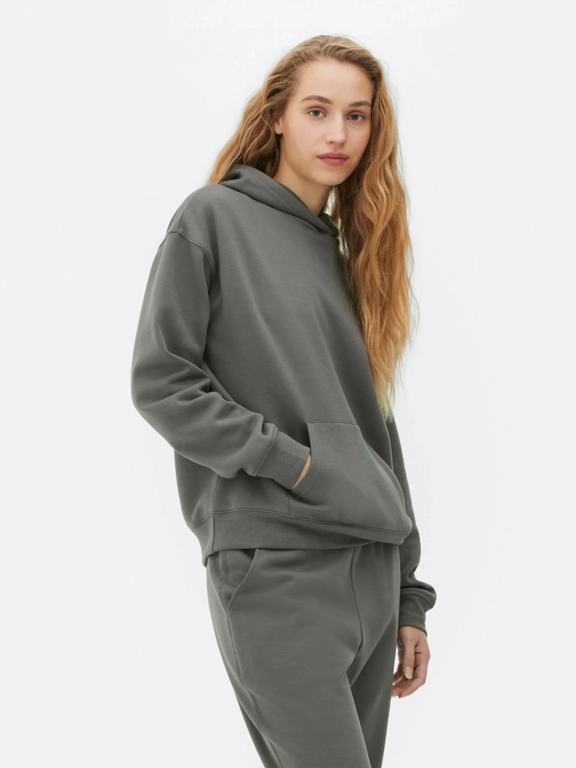 Sudadera Con Capucha Básica Sin Cierre