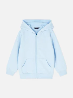 Sudadera Con Capucha, Cremallera Y Textura