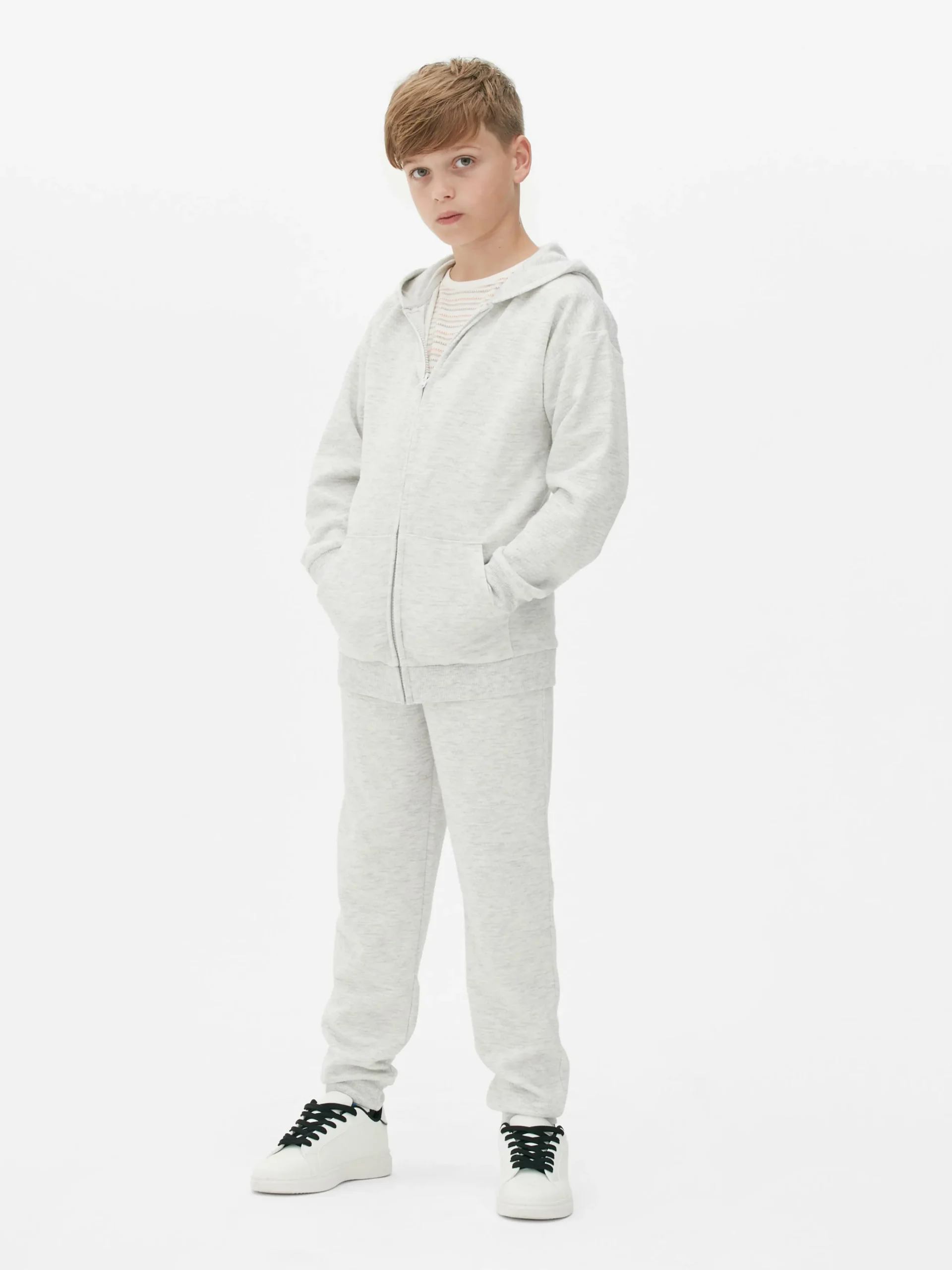 Sudadera Con Capucha, Cremallera Y Textura Para Niño