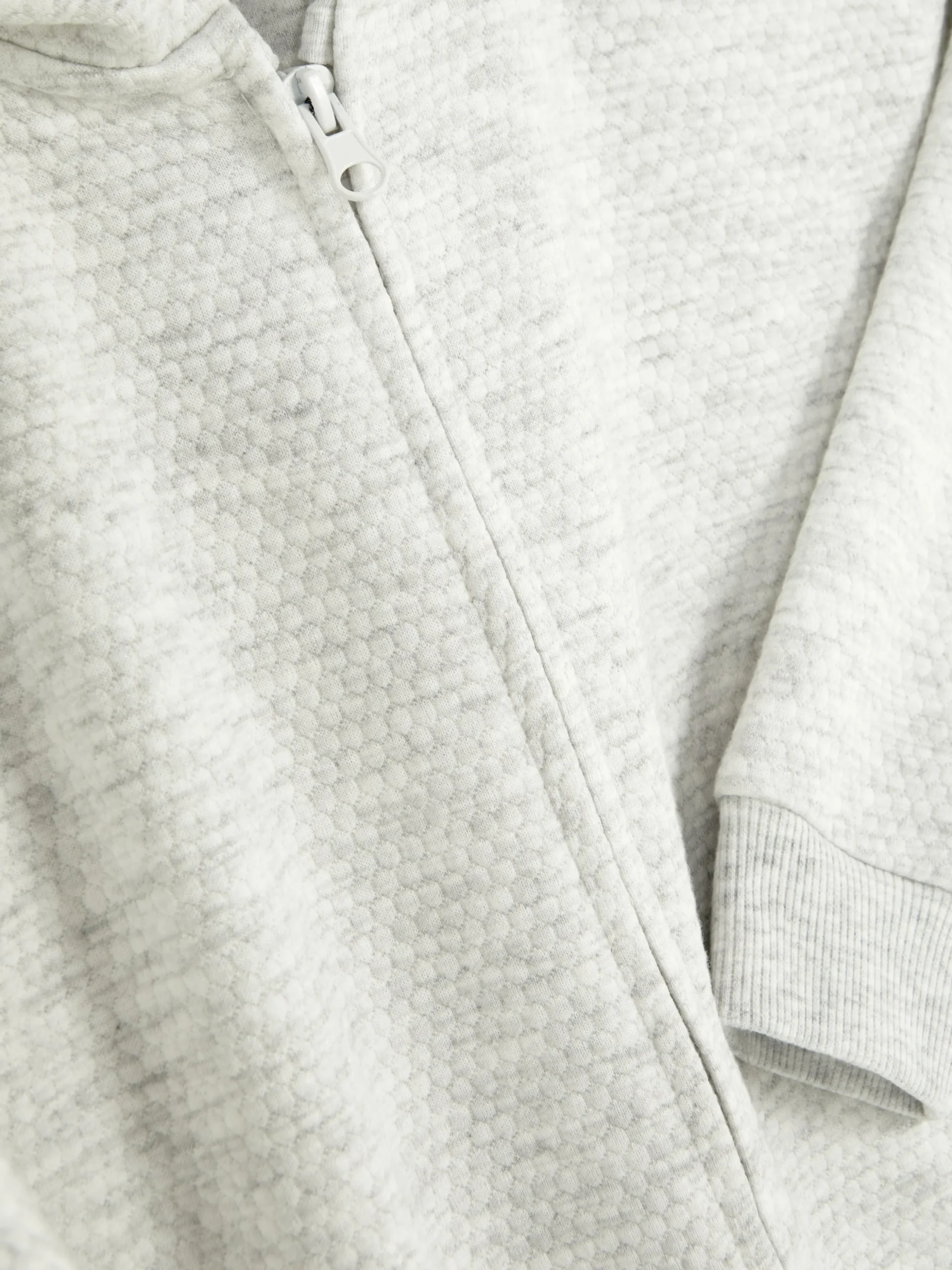 Sudadera Con Capucha, Cremallera Y Textura Para Niño