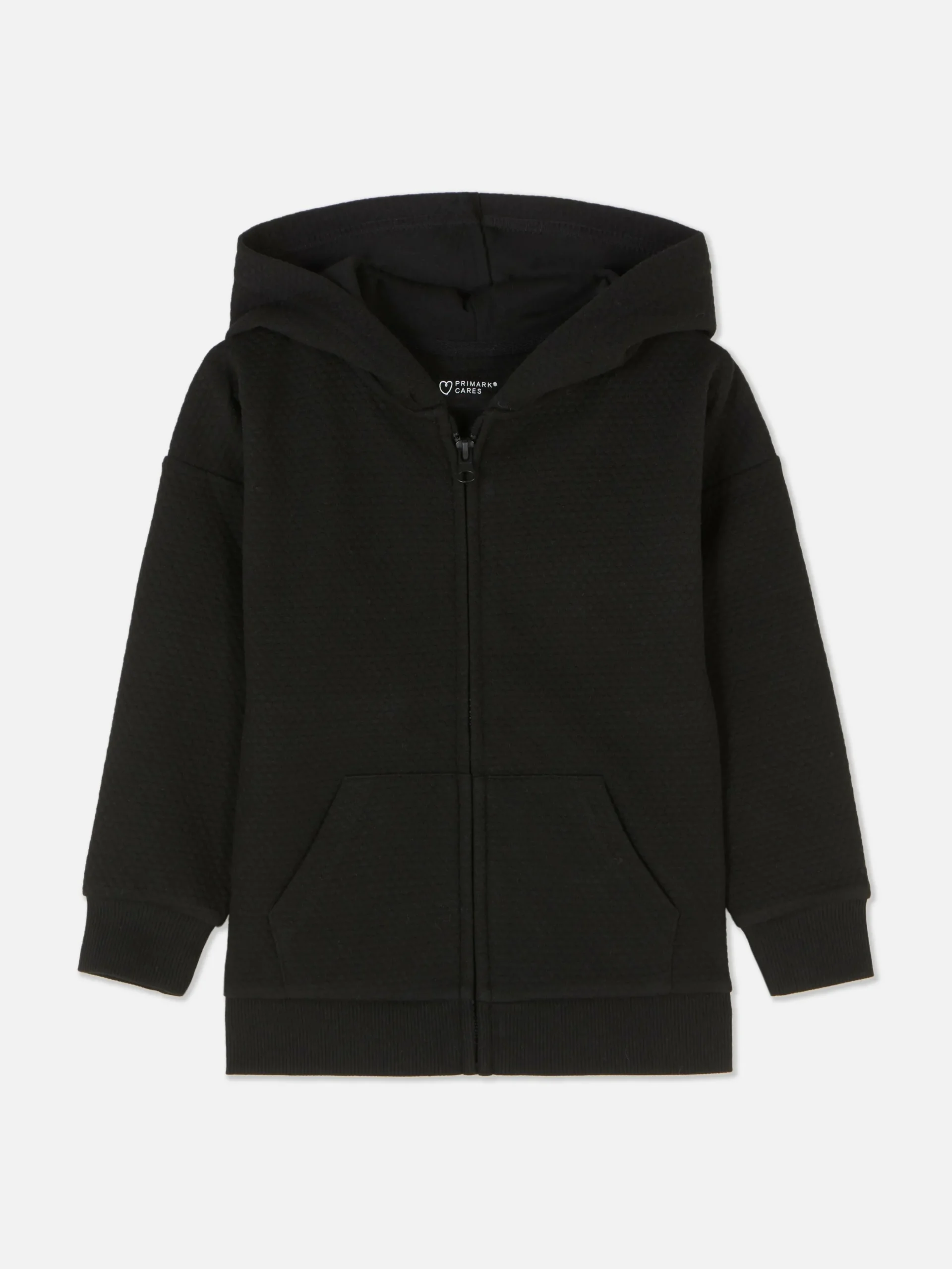 Sudadera Con Capucha, Cremallera Y Textura Para Niño