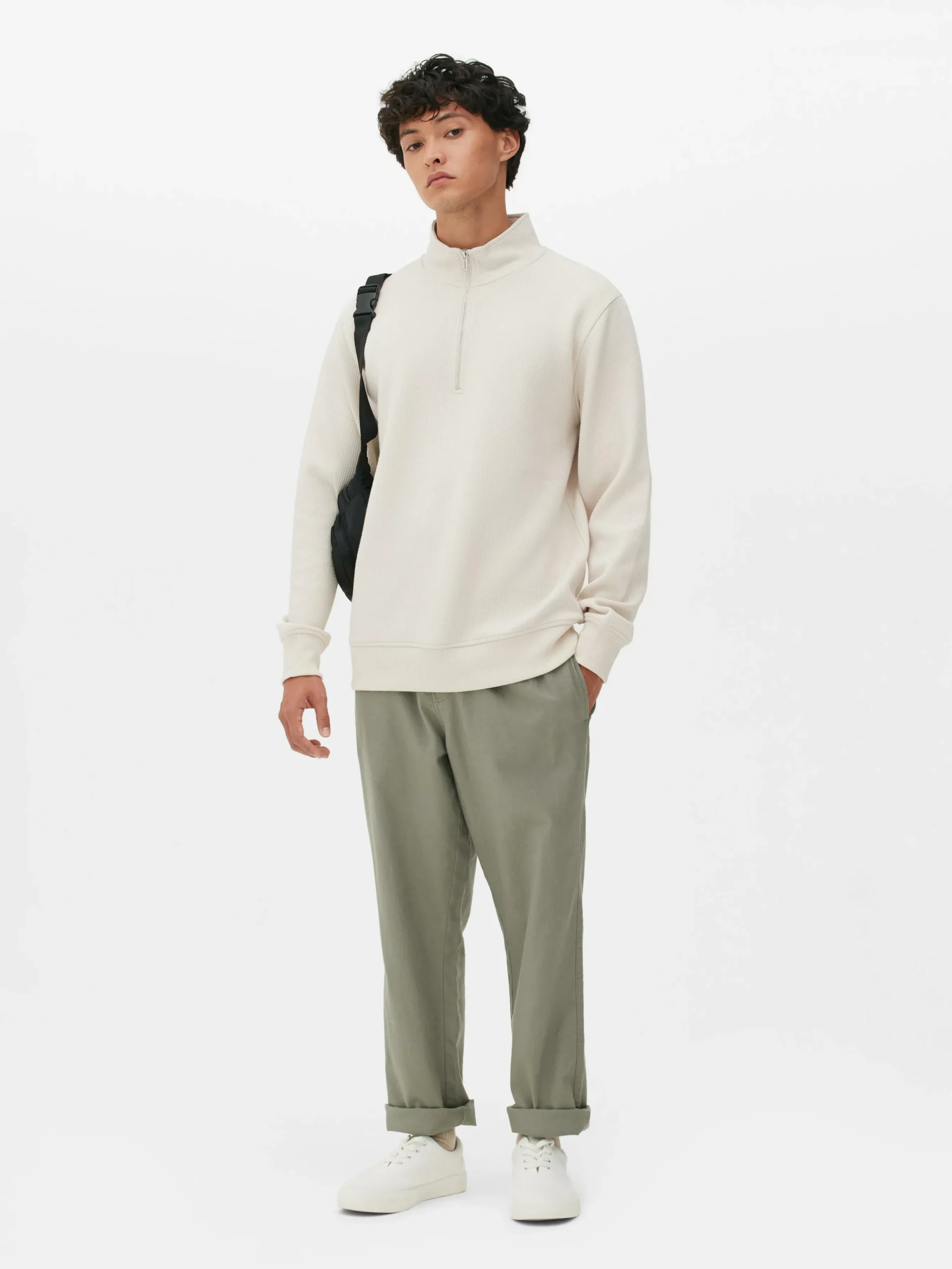Sudadera Con Cremallera Y Textura Geométrica