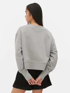 Sudadera De Cuello Redondo Y De Corte Cuadrado