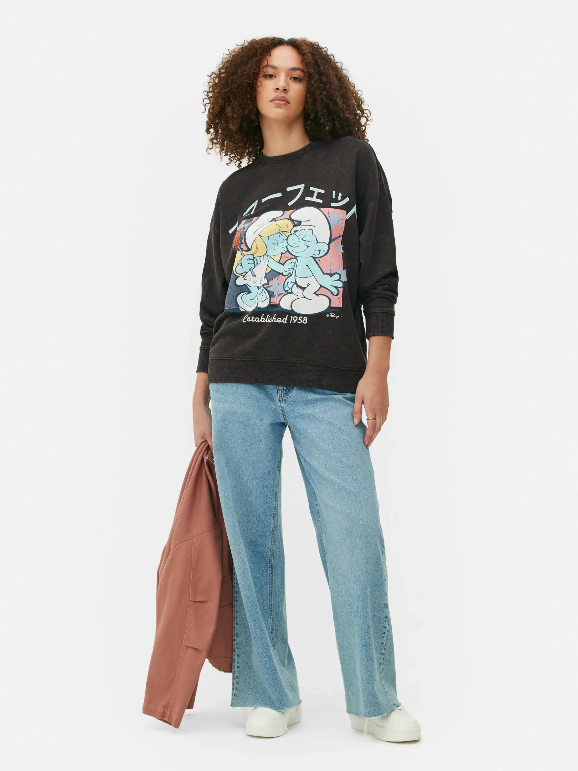 Sudadera Extragrande Con Estampado De Los Pitufos