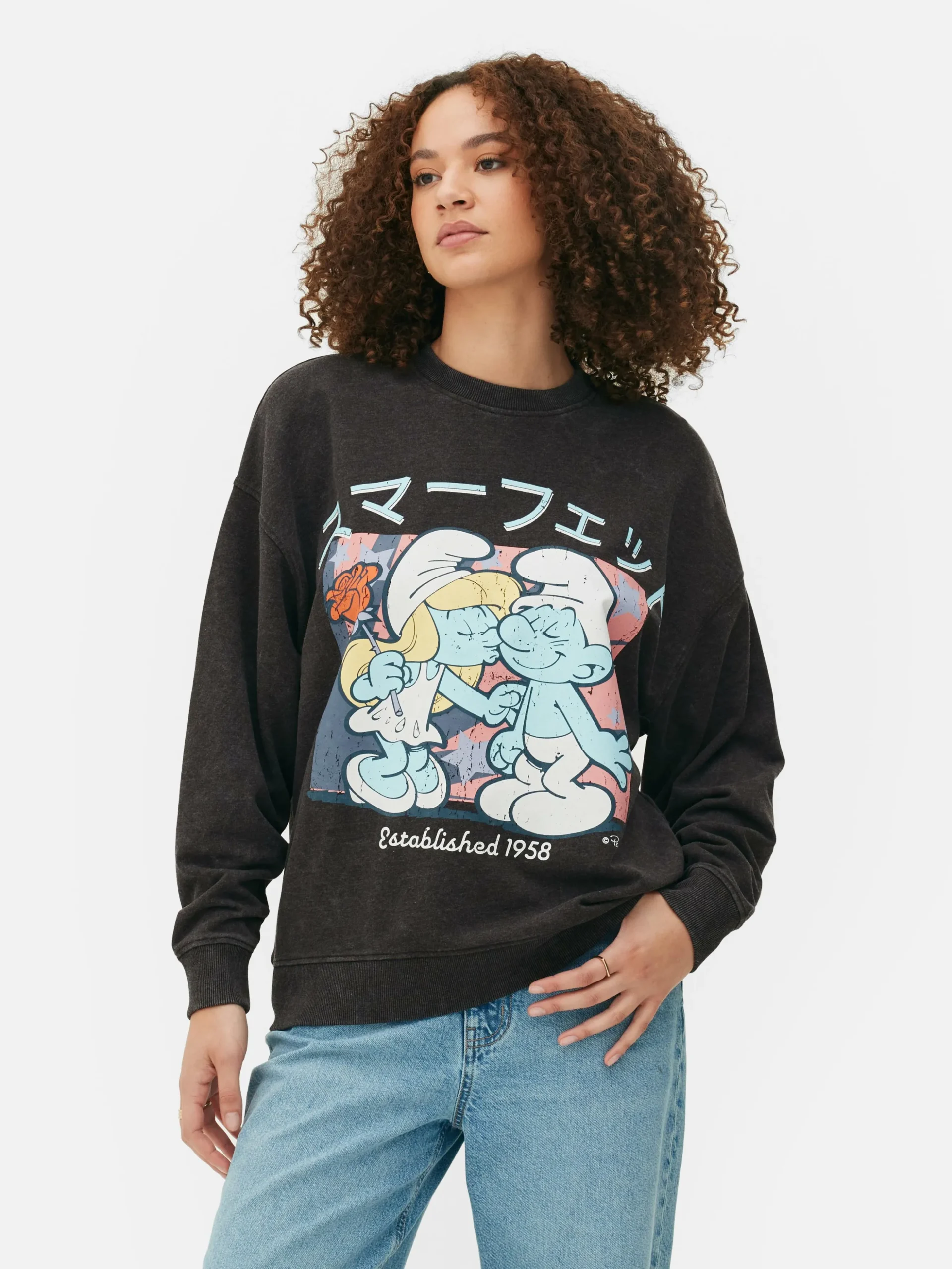 Sudadera Extragrande Con Estampado De Los Pitufos