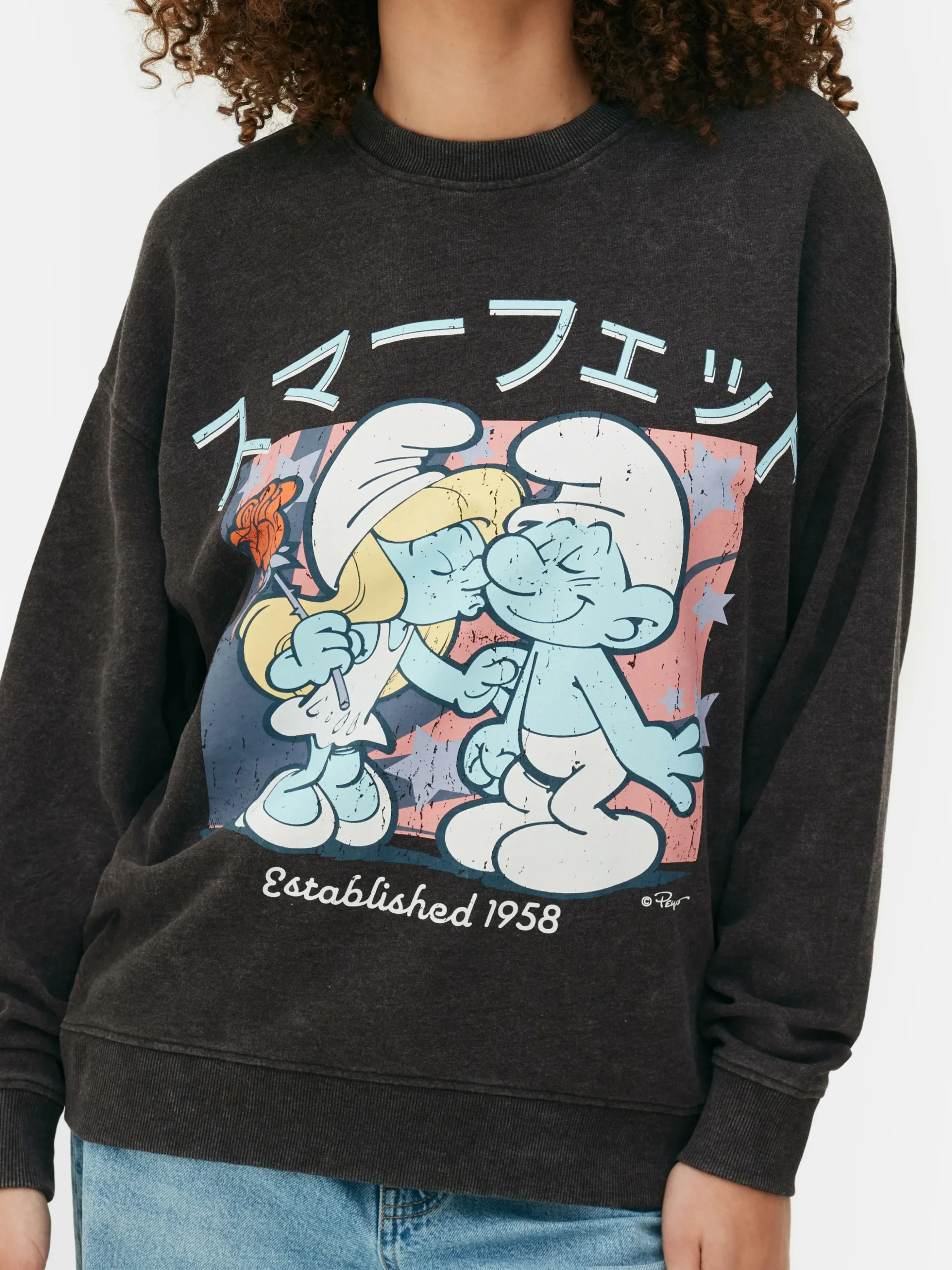 Sudadera Extragrande Con Estampado De Los Pitufos