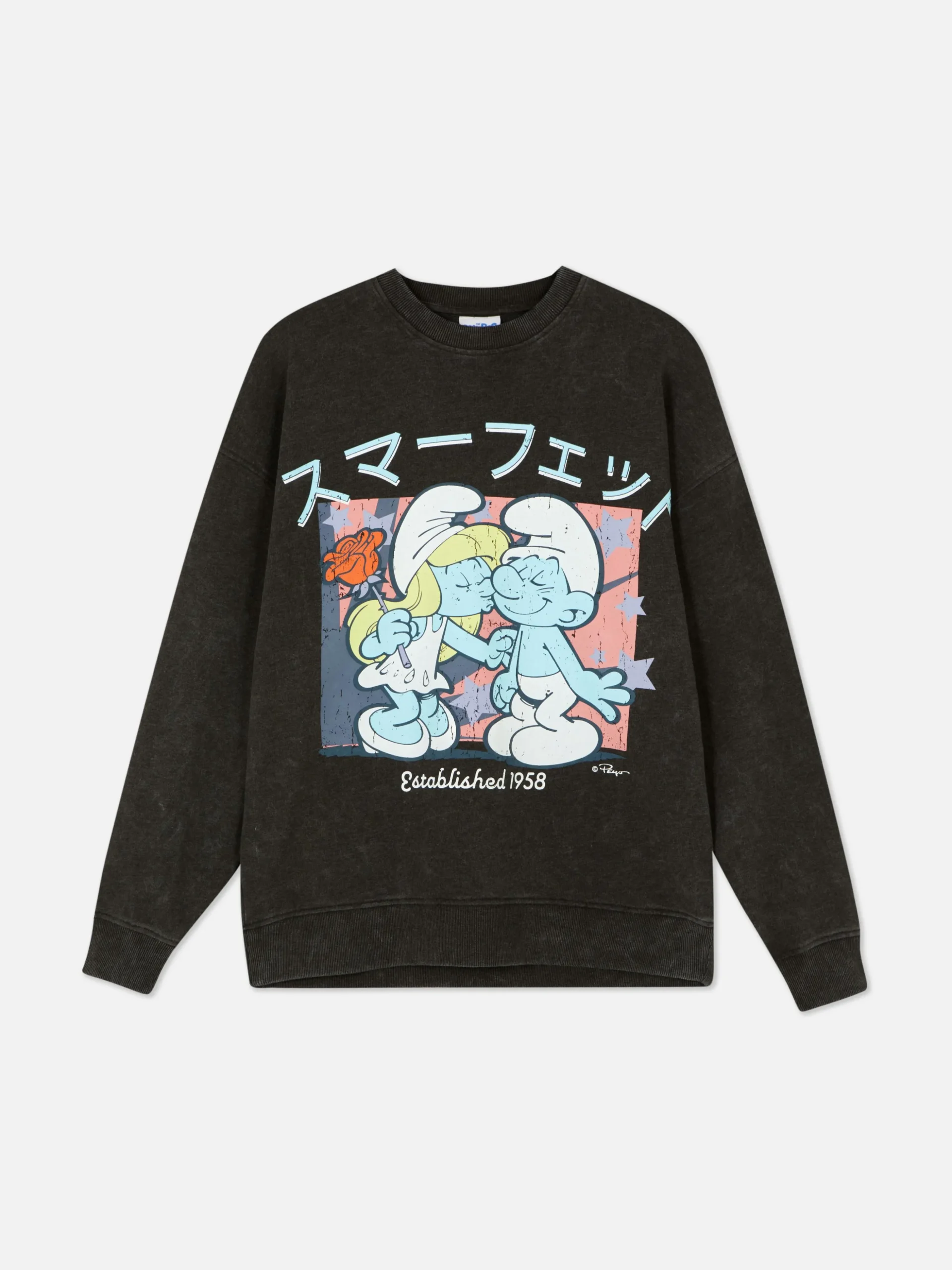 Sudadera Extragrande Con Estampado De Los Pitufos