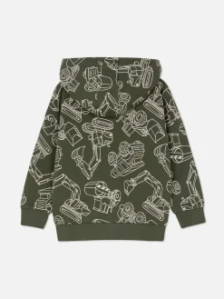 Sudadera Gráfica Con Capucha Y Cremallera
