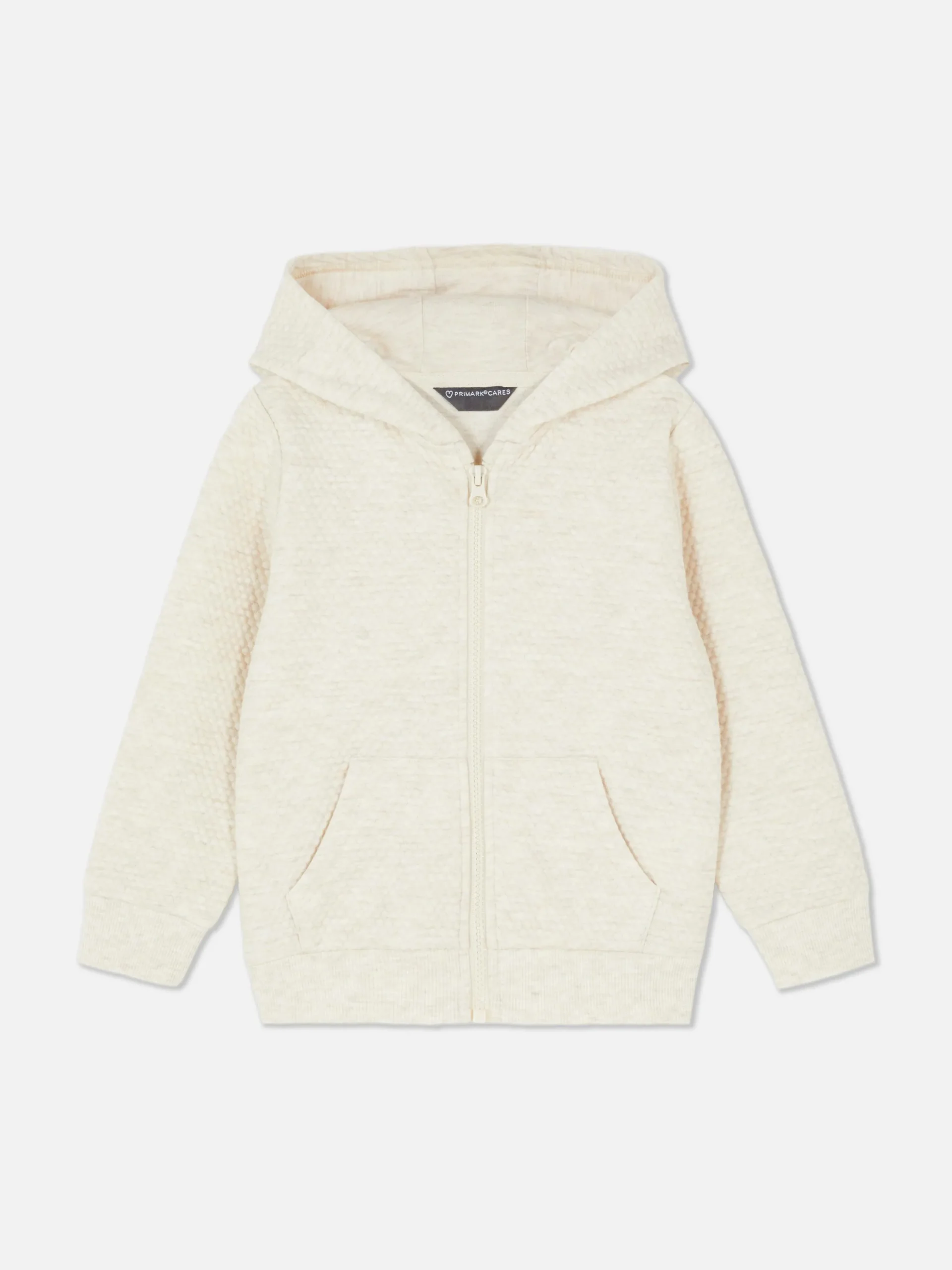 Sudadera Texturizada Con Capucha Y Cremallera