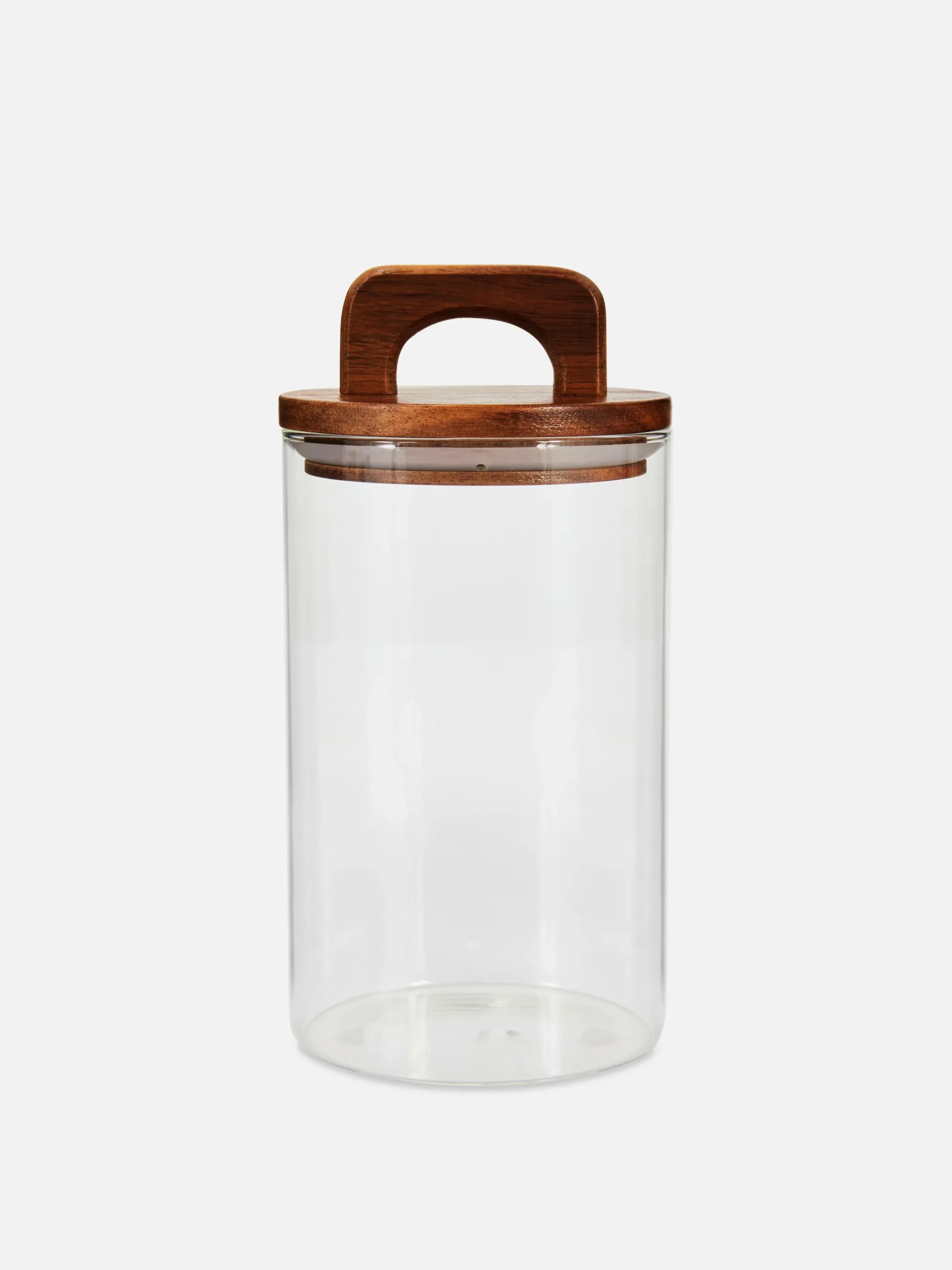 Tarro De Vidrio Mediano Con Tapa De Madera