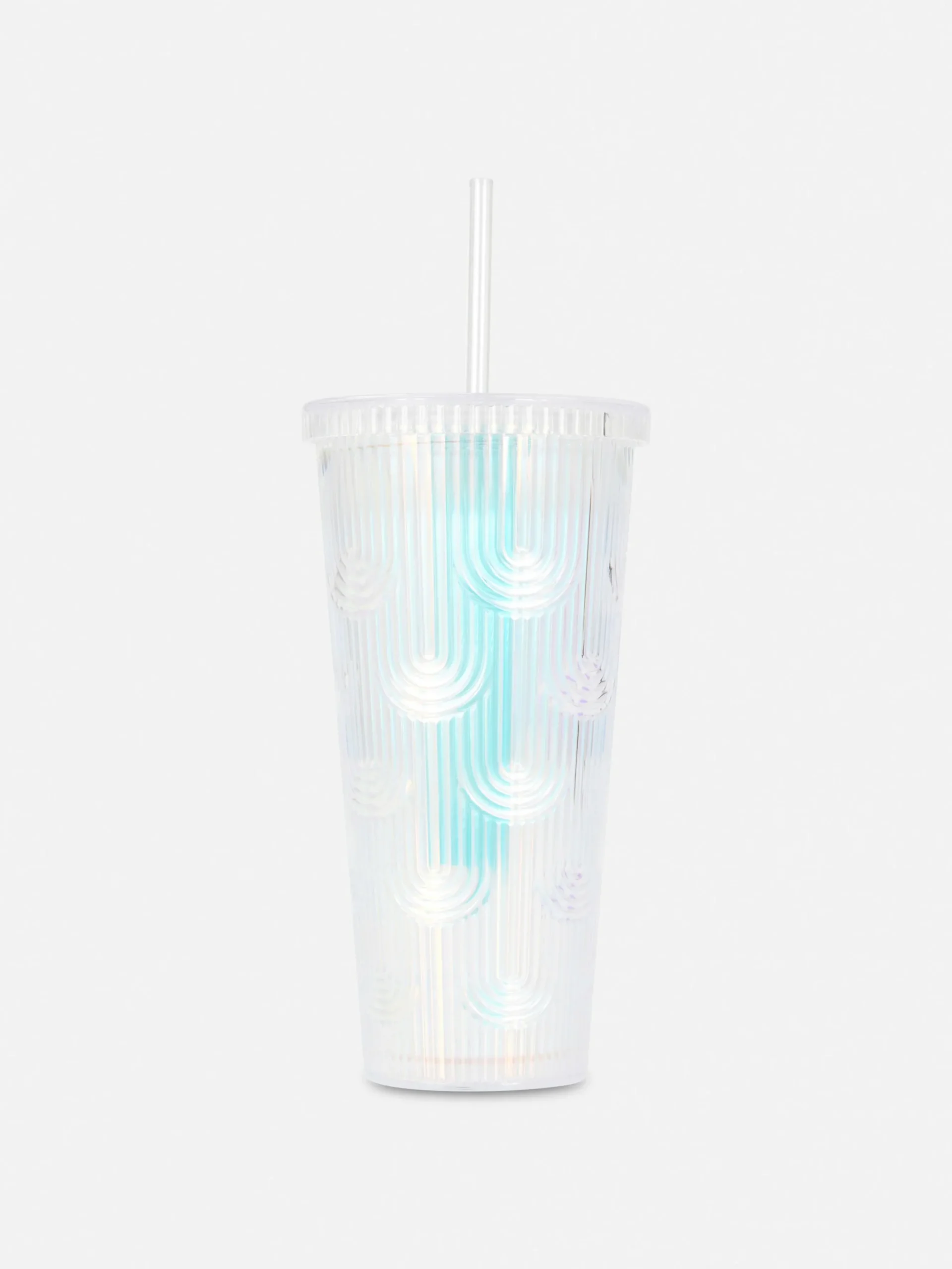 Taza Con Diseño En Relieve Y Pajita