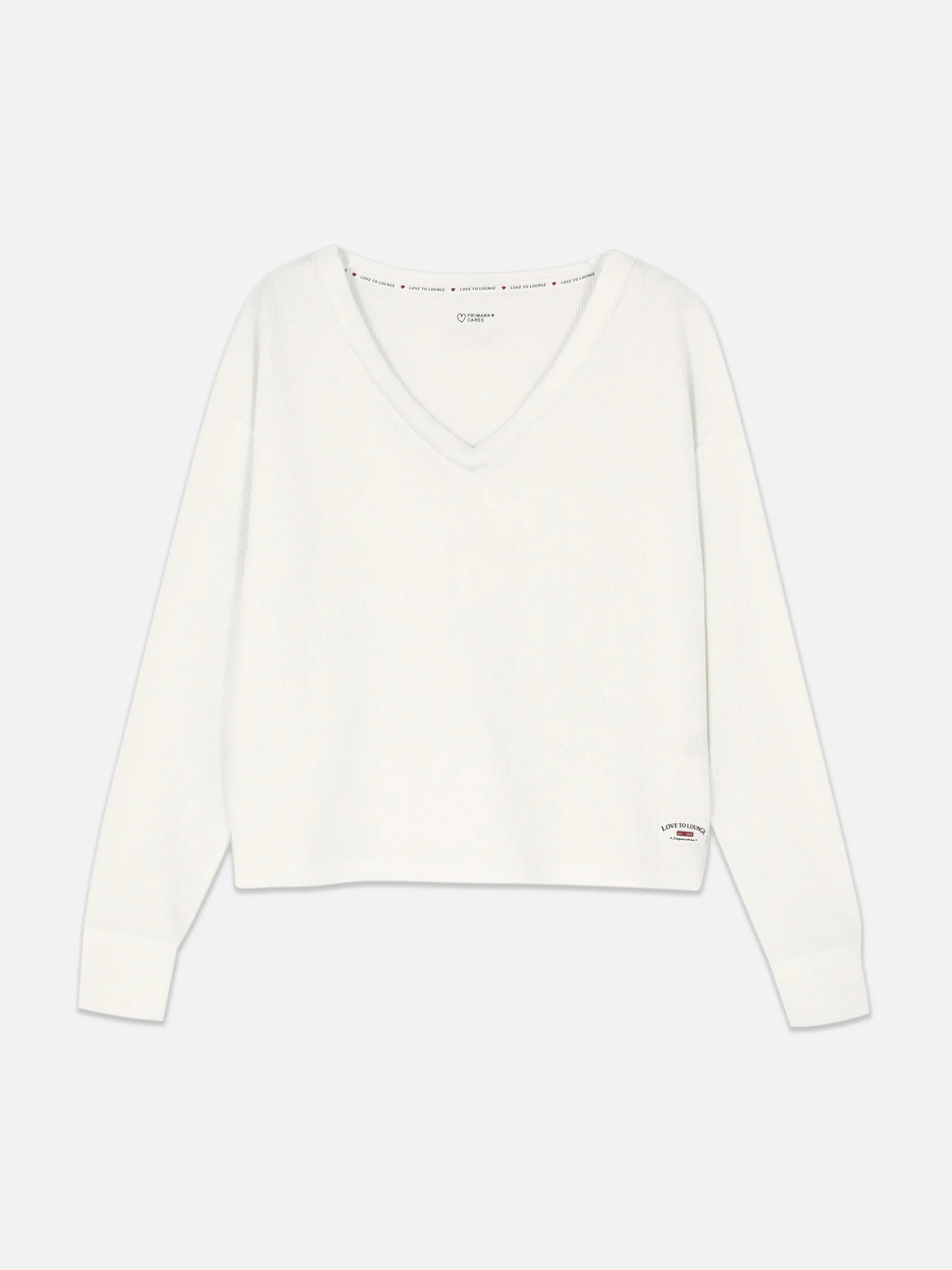 Top De Pijama Holgado De Manga Larga Con Cuello Pico