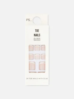 Uñas Postizas Brillantes Para Los Pies De PS...