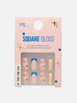Uñas Postizas Brillantes Y Acabadas En Punta PS...