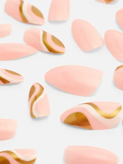 Uñas Postizas Puntiagudas Brillantes De PS...