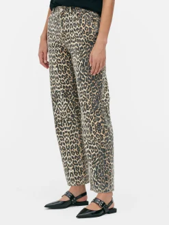 Vaqueros Con Estampado De Leopardo