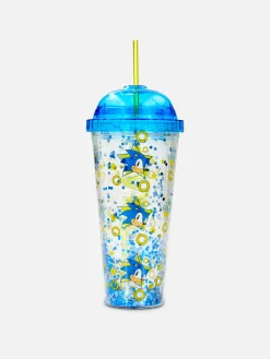 Vaso Portátil Con Purpurina De Sonic, El Erizo