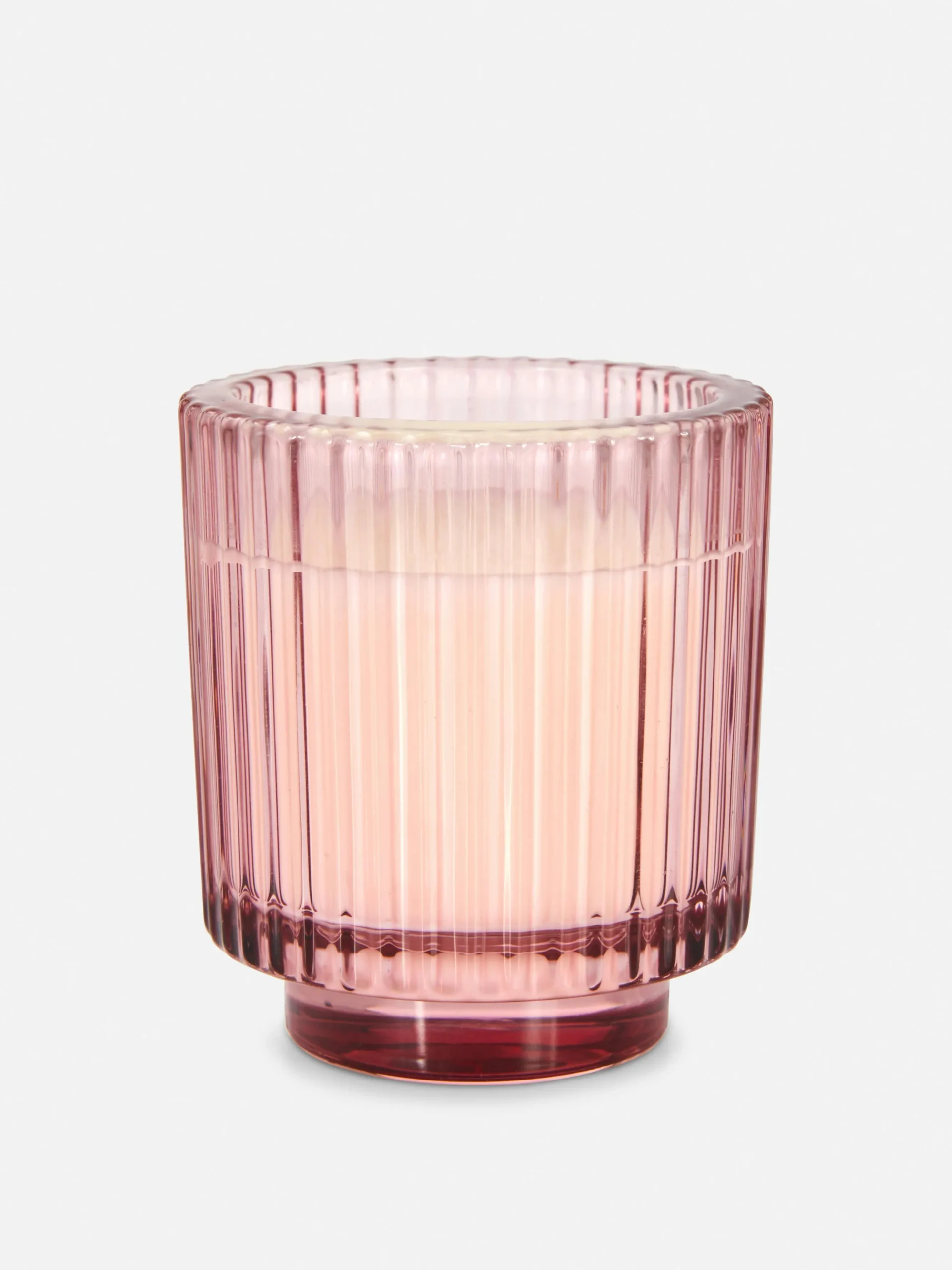 Vela En Vaso De Vidrio Estriado