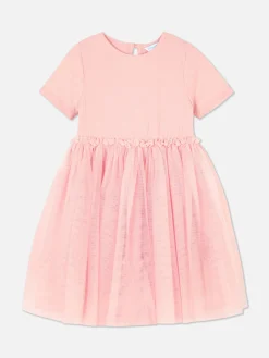 Vestido Acanalado Con Tutú