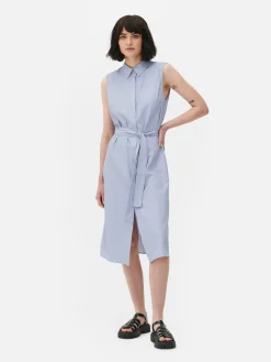 Vestido Camisero Midi Sin Mangas