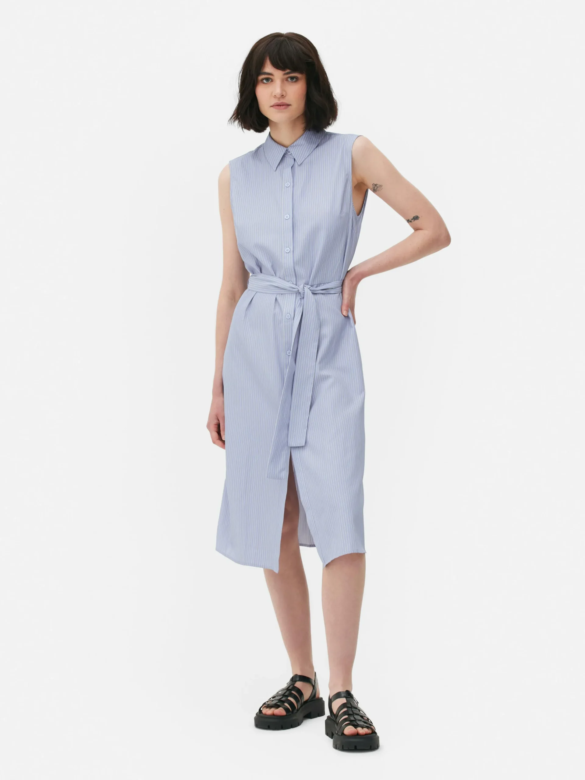 Vestido Camisero Midi Sin Mangas