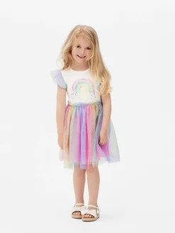 Vestido Con Tutú Y Lentejuelas Arcoíris