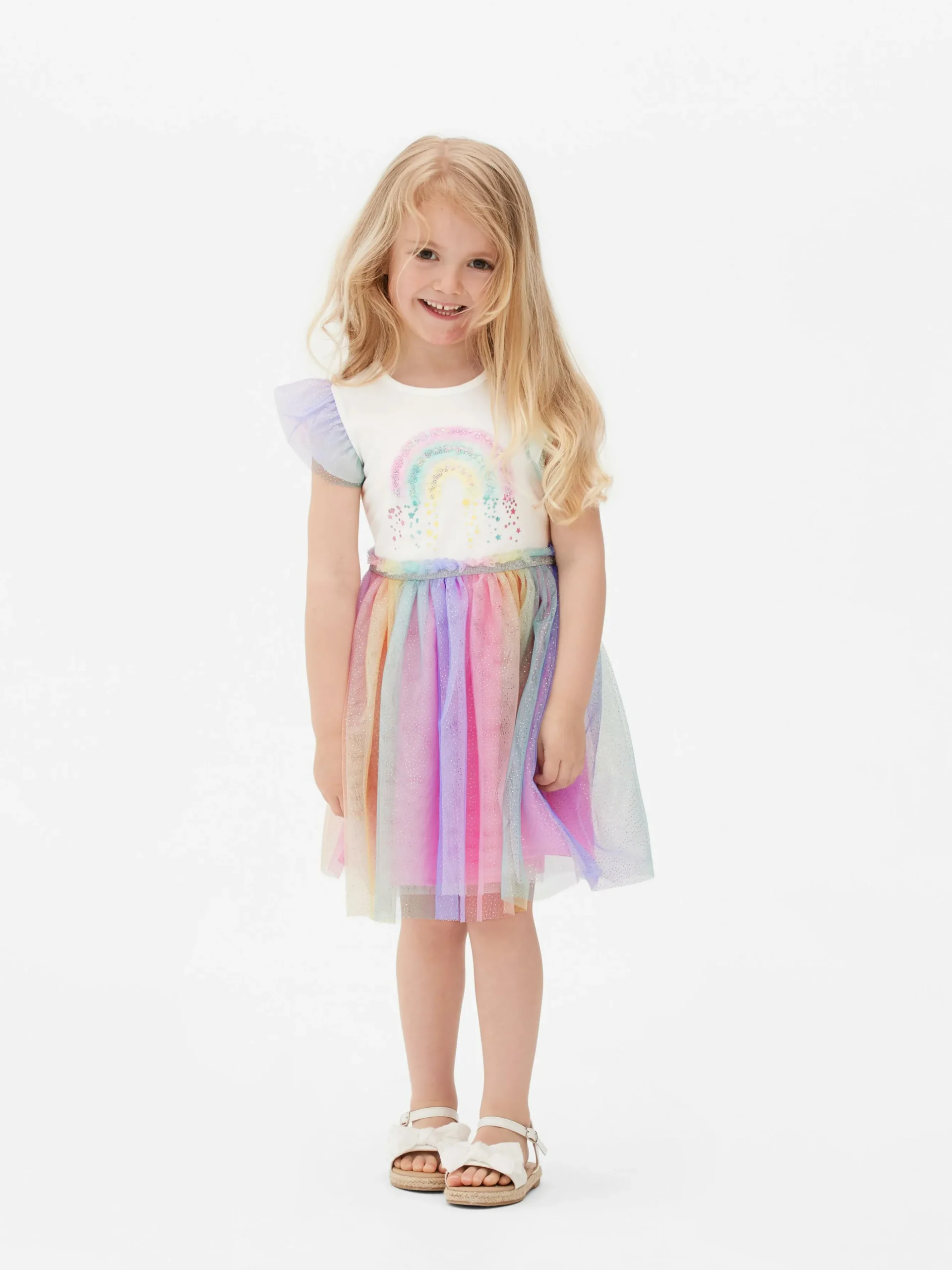 Vestido Con Tutú Y Lentejuelas Arcoíris
