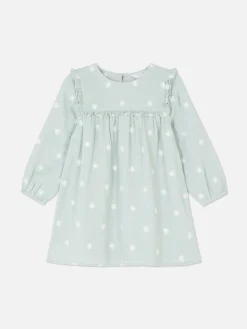 Vestido Con Vuelo De Manga Larga