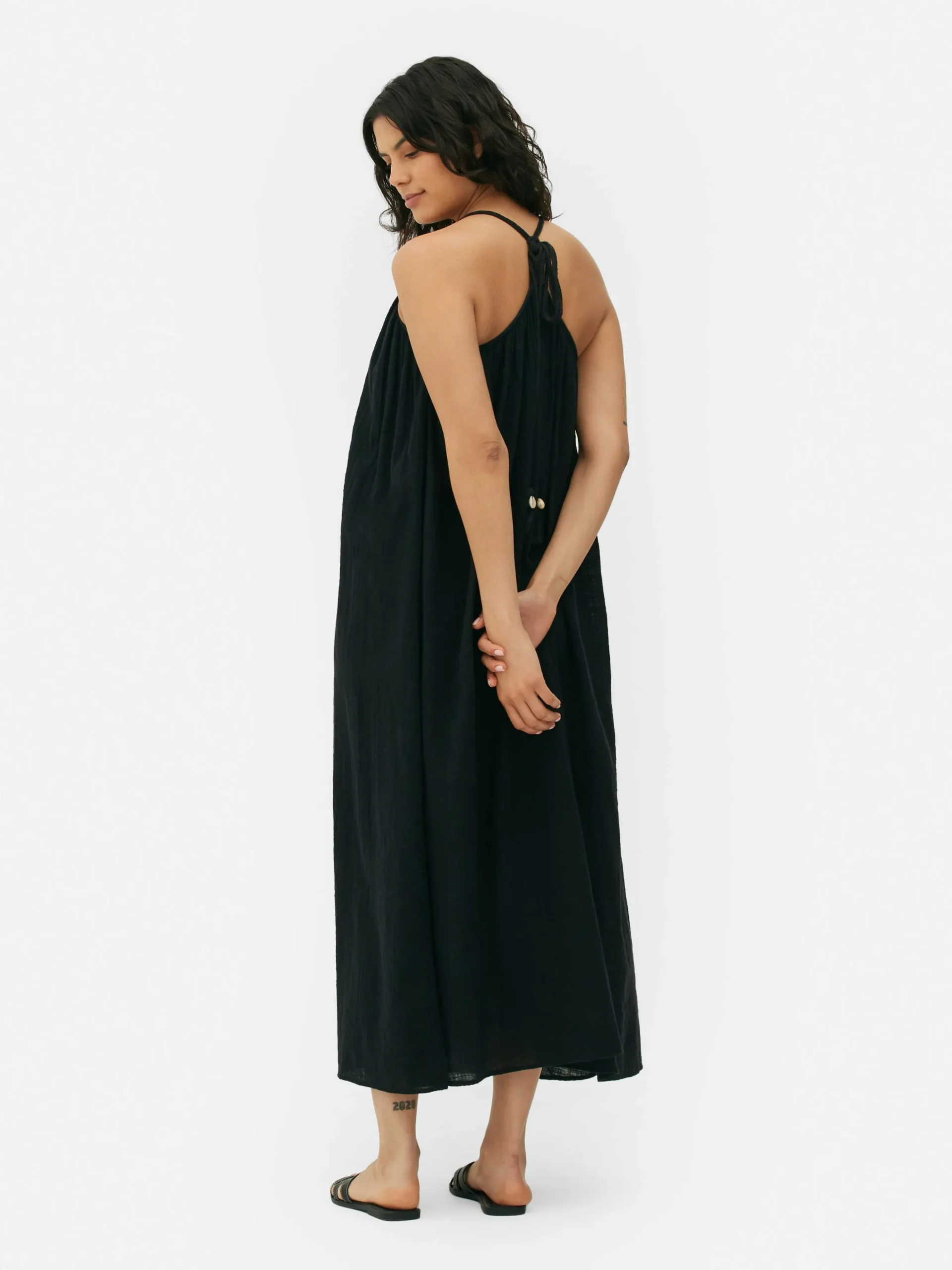 Vestido De Playa Largo Con Conchas Sintéticas