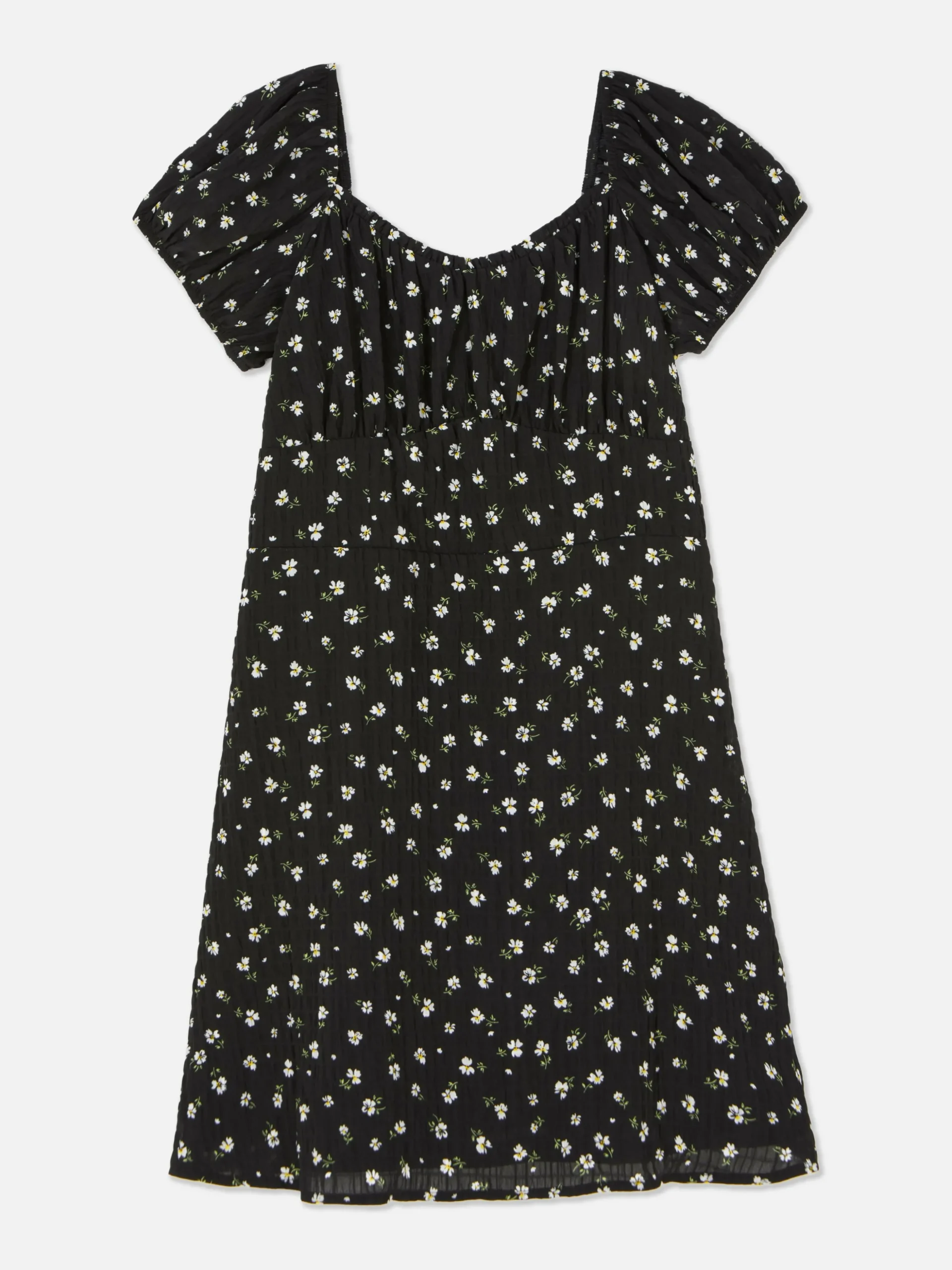 Vestido Fruncido Con Flores