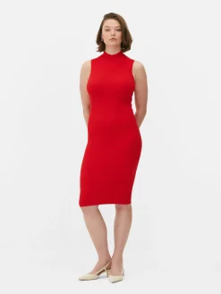 Vestido Midi De Punto Sin Mangas